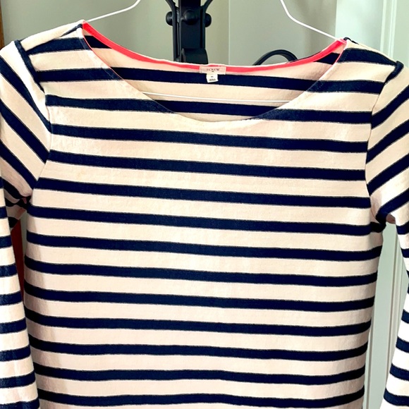 J Crew Navy/Cream Striped Top - Favorite Shirt! - Picture 3 of 5